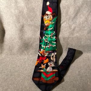 Christmas looney tune Tie Tasmanian devil bugs bunny and Daffy Duck